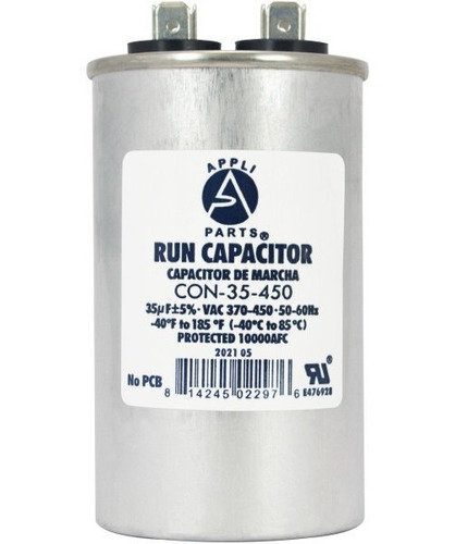 Capacitor Trabajo Aire Acondicionado 35 Uf Mfd 370-450vac