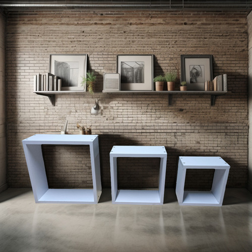 Set De 3 Repisas Flotantes Blanco