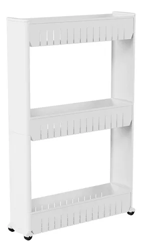 Lavish Home Carrito De Almacenamiento Deslizable De 4 Nivele White