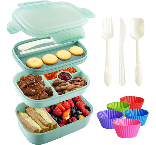 Lonchera Para Adulto Bento Niño 5 Forro Silicona Cupcake 3 6