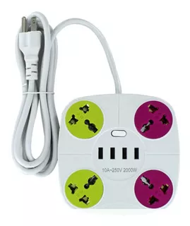 Extensión Multi Contacto, 4 Puertos Usb, 4 Contactos, Switch