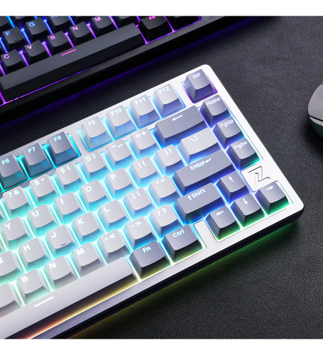 Teclado Mecanico Gamer Mchose Z75 Plateado Cover Metal Teclado Silver Mcz752 Idioma Inglés Us