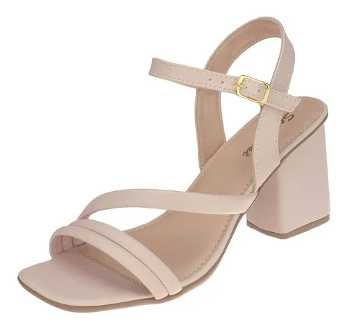 Sand lia Feminina Stilo Ros Salto M dio Tiras 8400 MercadoLivre