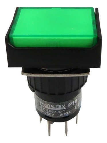 Botão 16mm 1 Rev Led 24v Verde P16bl - Metaltex (i)