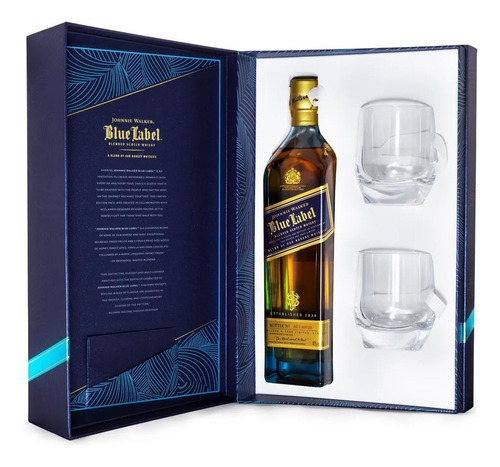 Kitwhisky Johnnie Walker Blue Label 750ml+2 Copos Exclusivos