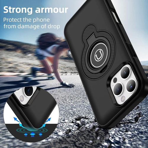 Funda Uso Rudo Con Anillo 360 Y Soporte Para iPhone 11/12/13