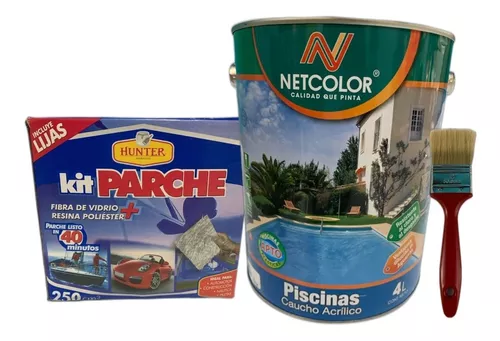 Kit Fibra De Vidrio Parche 500 Gr Resina+pincel+lijas+guant