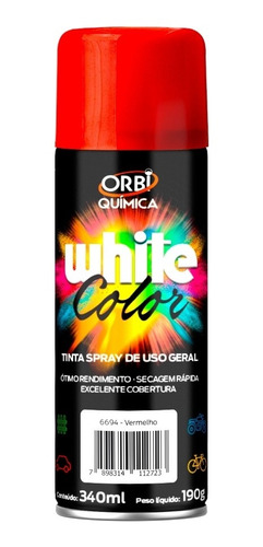 Tinta Spray Vermelho Uso Geral Orbi 340ml