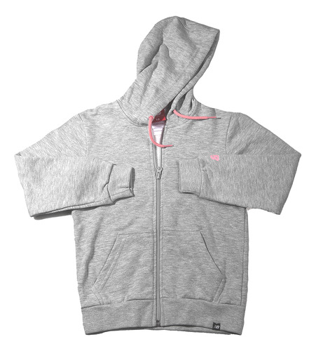 Campera New Balance Essentials Full Zip G Mel Gris Niño