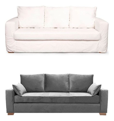 Sillon Sofa 3 Cuerpos Premium Pana Antimanchas + Funda Tusor