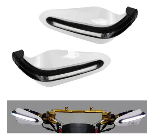 Cubre Puño Con Led Corta Viento Protector Manillar Moto X2