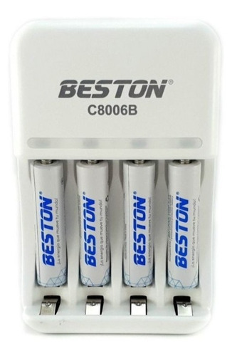 Cargador De Pilas + 4 Pilas Triple Aaa 1100mah Beston