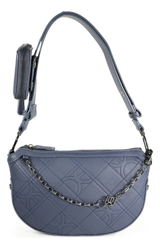 Bolsa Crossbody Cloe Para Mujer 100% Reciclado Con Cadena Color Azul Marino