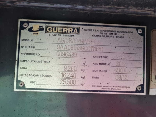 Imagem 11 de 11 de Carreta Baú Guerra Ano 2012 Com Porta Lateral 28 Plts 14.60
