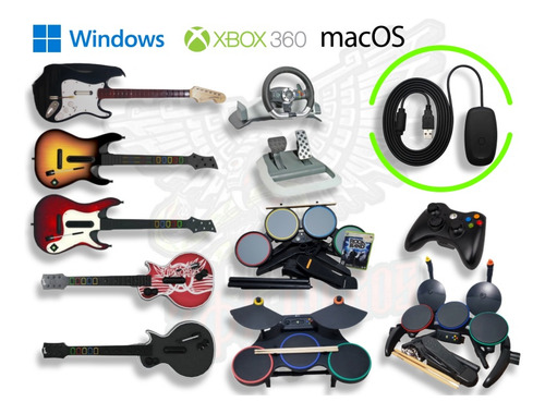 Guitar Hero Rockband Clone Hero - Receptor Xbox360 Para Pc (Reacondicionado)