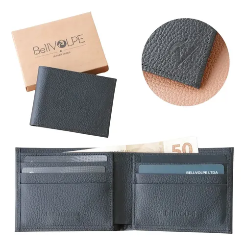 Carteira Masculina Horizontal Couro Legítimo Cor Preto