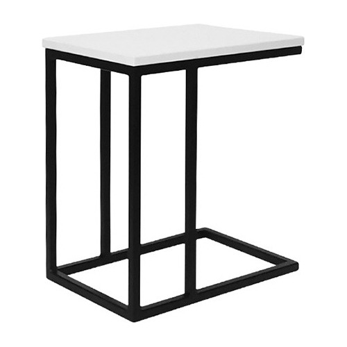 Mesa Auxiliar Ziyaz Tipo C 50 X 30 X 45 B/negro Mel Blanco