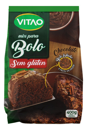  Vitao Sem Glúten Mistura para bolo chocolate sem glúten 400 g 