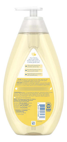 Jabón Corporal Suave Y Champú Para Bebés Johnsons 800ml