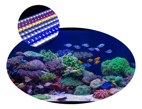 Kit Luminária 1,34m Barra Tubo Led Iluminação Aquário Peixes