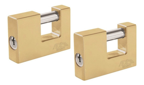 Candados Cortina Adir 259 Máxima Seguridad 2 Piezas Color Dorado