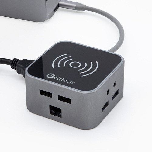 Docking Station Getttech Adaptador Tipo C, Rj45, Pd, Sd, Rj4 Gris
