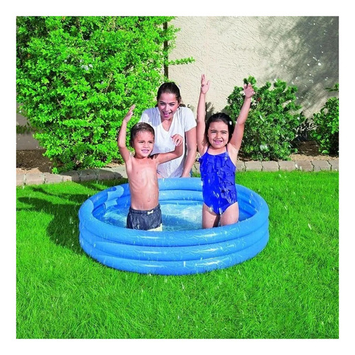 Imagen 2 de 2 de Pileta inflable 3 aros redonda Bestway 51025 de 1.22m x 25cm 140L azul