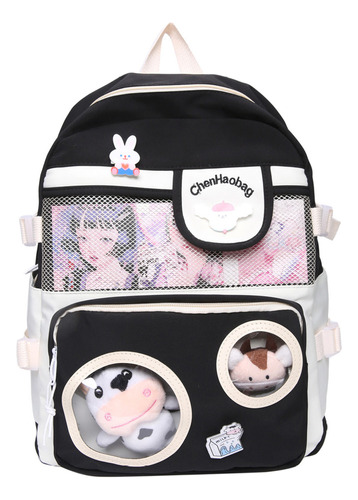 Mochila Kawaii Con Bonitos Accesorios De Alfiler Y Colgante