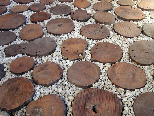 Imagen 6 de 9 de Rodajas De Madera Quebracho Para Camino Jardín Y Deco