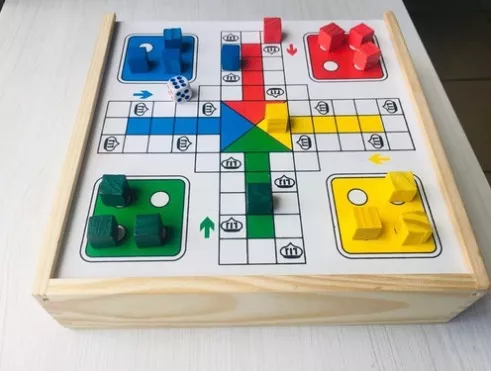 Conjunto Jogos 5x1 - Dama Trilha Jogo Da Velha Xadrez Ludo