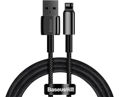 Cable Baseus iPhone 2.4a Premiun, Carga Rapida.  2m. Negro.