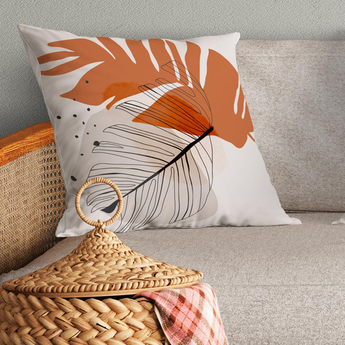 Conjunto Com 3 Capas De Almofadas Em Veludo Suede 45 X 45cm Cor Terracota