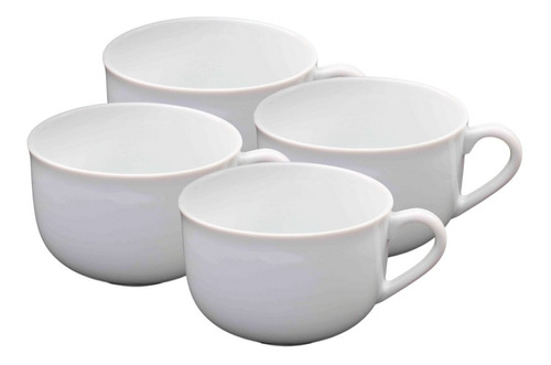 4 Tigela Para Caldo Com Cabo Porcelana 800 Ml Ref 394x