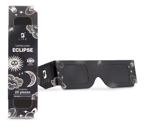 Lentes Para Eclipse Certificación Iso 12312-2 Pack 25 B Life