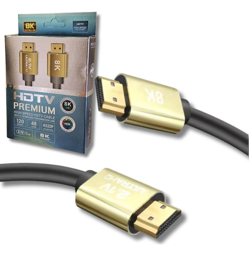 Cable 15m Hdmi 8k 120hz 2.1 Hdr Earc 48gbps Gold Amitosai MTS-HDMI8K1500