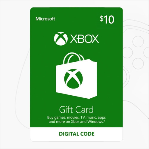 Tarjeta Gift Card Xbox De 10 Dólares (usa)