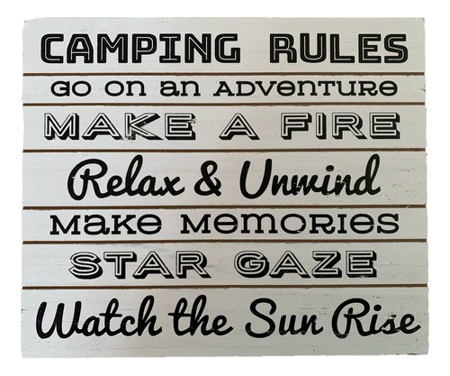 Cuadro Decorativo Camping Rules