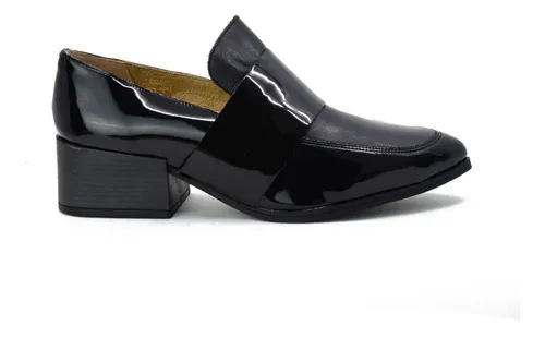 Zapato Casual Taco Bajo De Cuero Marco Donatti Charol Cuotas sin