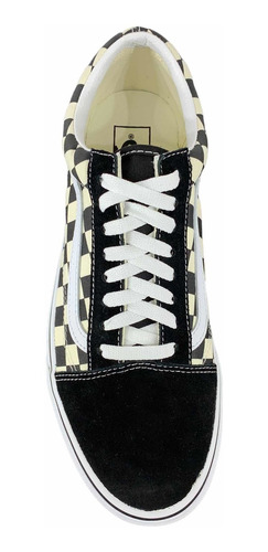 Tenis Vans Hombre Old Skool Checkerboard Negro Look Trendy