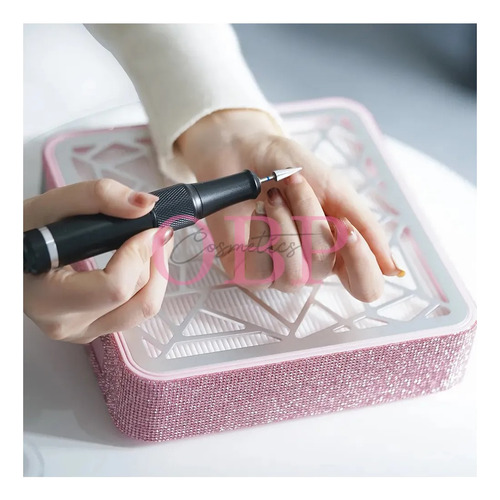 Extractor De Polvo Para Uñas Recargable Con Diamante 48w Rosa
