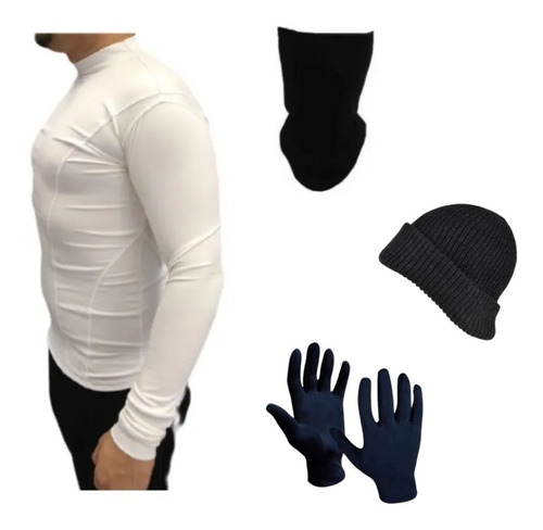 Combo T! Camiseta Térmic Bl + Gorro Lana + Guantes + Cuello