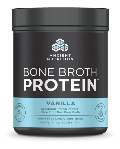 Ancient Nutrition Bone Broth Protein Powder, Vanilla Flavor,
