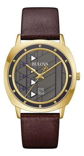 Reloj De Cuarzo Bulova Hollyhock House Hombre Tono Dorado Y