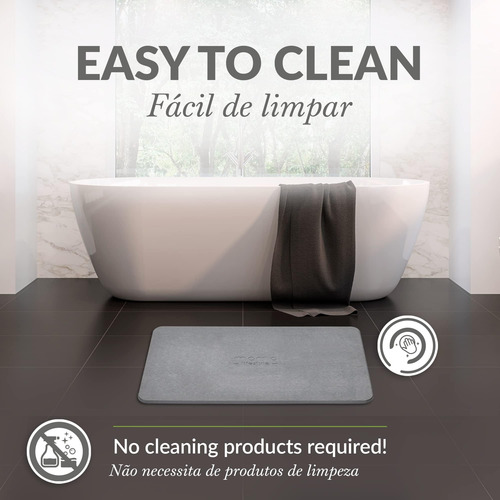 Momo Lifestyle Stone Bath Mat Drytomita 23.6 X 15.4 Graphite