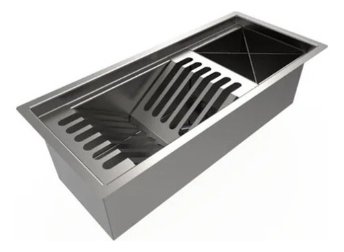 Calha Inox Embutida Em Pia Cozinha Moderna 48 Cm