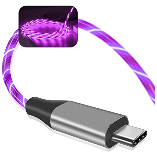 Cable Usb C  Cargador Rápido Con Luz Led De 3 A  Tipo De Cab