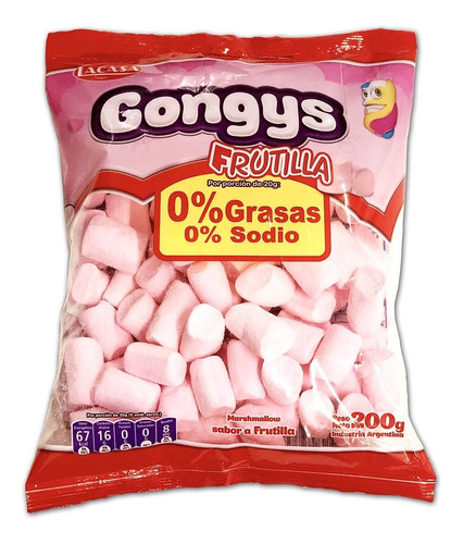 Imagen 1 de 1 de Malvaviscos Gongys Rosas X 200 Grs - Lollipop