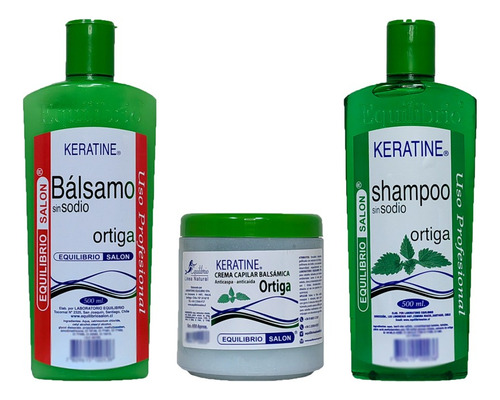 Kit Shampoo+acondicionador+crema Ortiga Sin Sodio Equilibrio