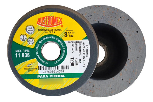 Copas P/pulido Shellac Austromex 80 X 45 X 15.9-11 Mm