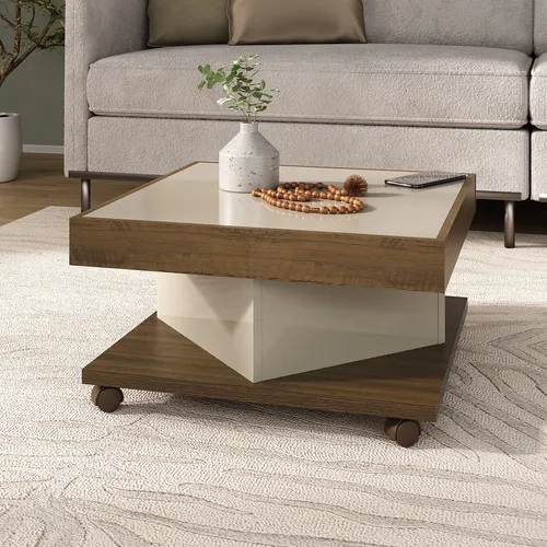 Mesa De Centro Quadrada Saara Artely Pinho/off White Gb